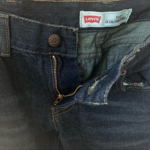 LEVI’S 514 Slim Straight Leg Boys Dark Wash Jeans Size 10 - Picture 11 of 14